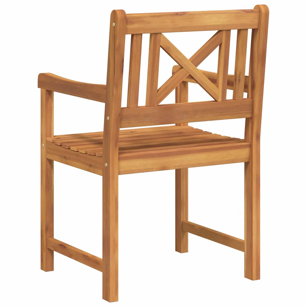 Garden Chairs 8 pcs Natural Solid Acacia Wood