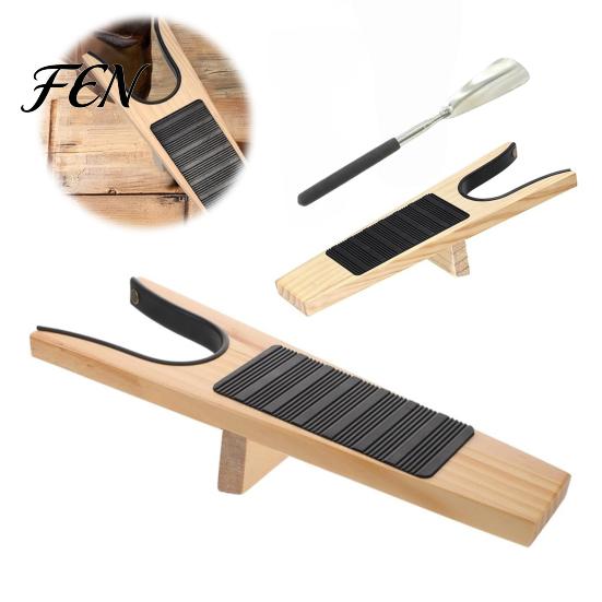 Durable Metal Shoe Lifter Boot Jack with Long Handle, Easy Removal Portable Shoehorn, Non-slip Grip Pregnant Women Tool Sturdy Iron Construction Shoes