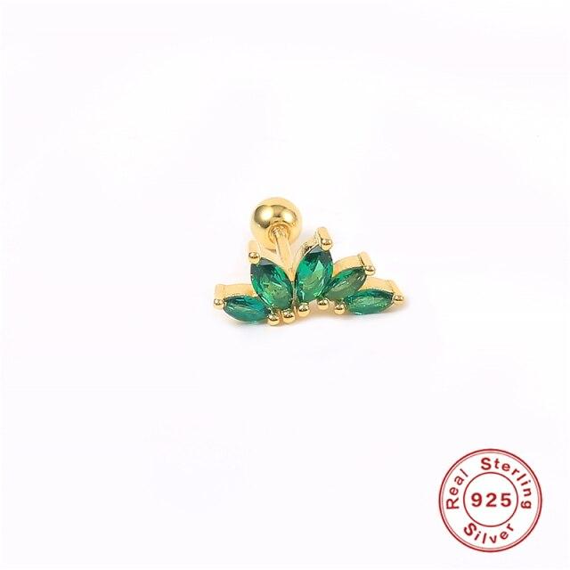 1 шт., мини-серьги-гвоздики из стерлингового серебра 925 пробы для женщин, белые, зеленые, черные, розовые, синие, розовые, красные, циркониевые серьги для пирсинга