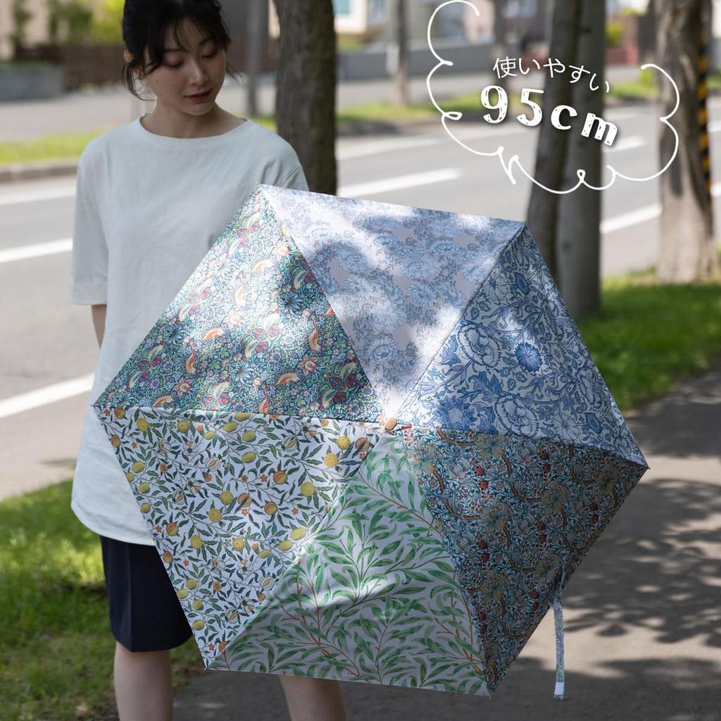 Складной зонт Jubilee William Morris, подходит для солнечных и дождливых дней, УФ-защита 99%, легкий, UPF50+