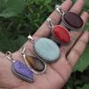 Amazonite & Mix Gemstone 925 Sterling Silver Plated Handmade 5 PCs Fancy Pendants Jewelry SEN-343