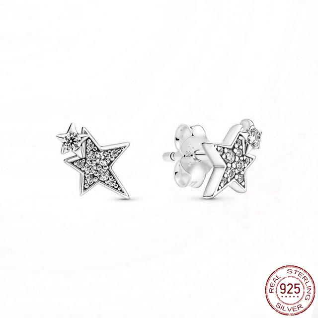 Серьги из стерлингового серебра 925 пробы, настоящее большое сердце, циркон, круглые серьги-кольца для женщин, модные серебряные серьги, ювелирные изделия, подарок