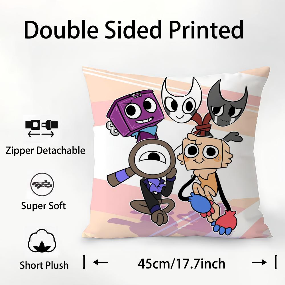 Game D-Dandys World Pillow Case Plush Fabric Soft Double Sided Print Sofa Cushion Cover Throw Pillow Covers