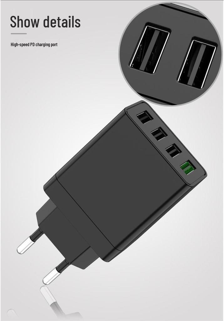 Универсальное USB-зарядное устройство 5 портов, 5 В 3 А, для быстрой зарядки мобильных телефонов и планшетов - Беспроводное, совместимое с Huawei