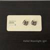Flocked Blue Cat Earrings Cute Velvet Kitten Studs Adorable Animal Jewelry Lightweight Gift for Cat Lovers