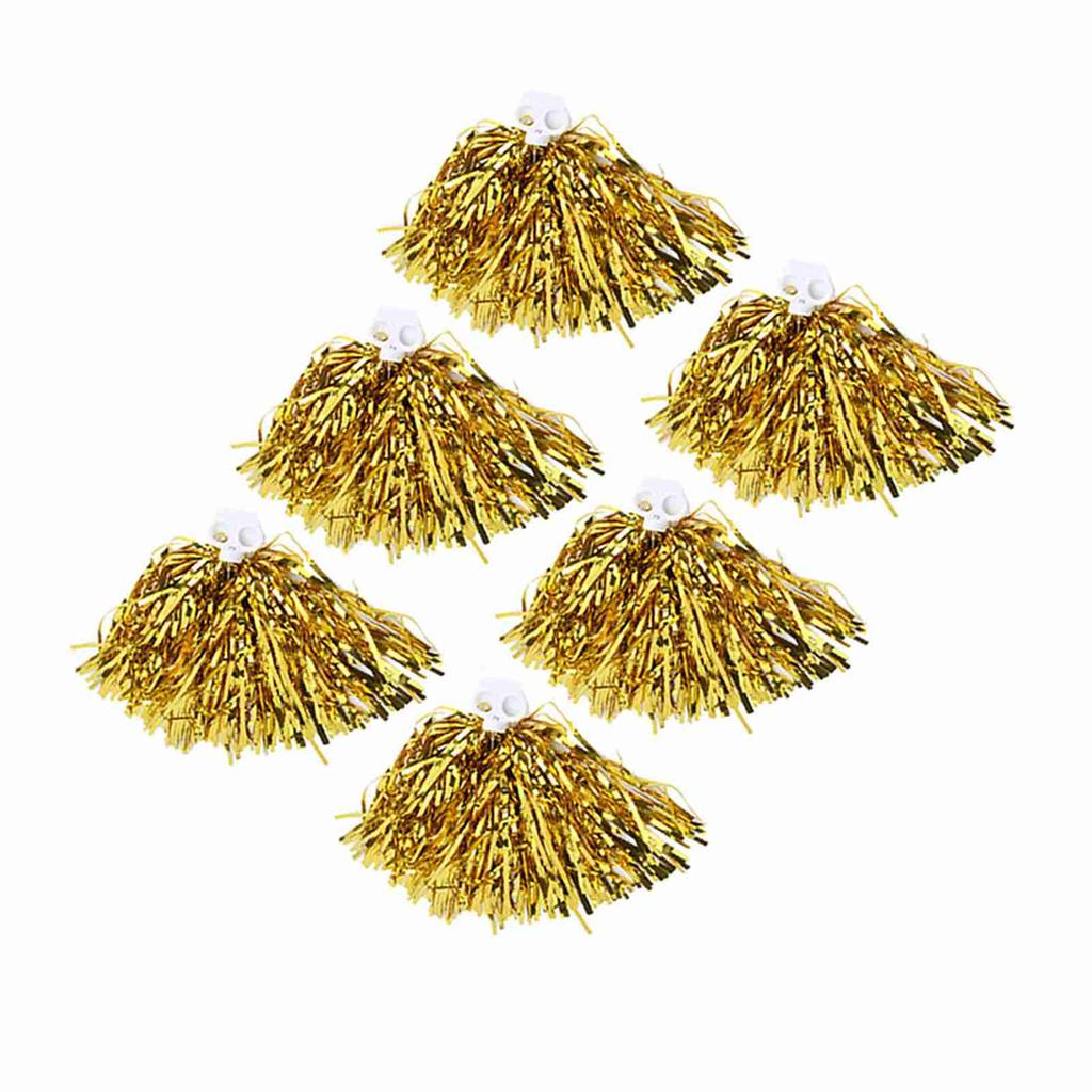 6 шт. Помпоны для чирлидинга, спортивная вечеринка, танцевальные аксессуары (золотой)