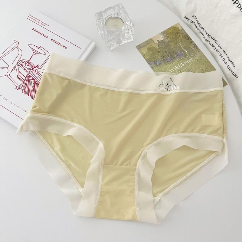 Girl Style Ice Silk Underwear for Women In Summer Thin Cool Breathable Mid Waist Briefs Women's Triangle Panties