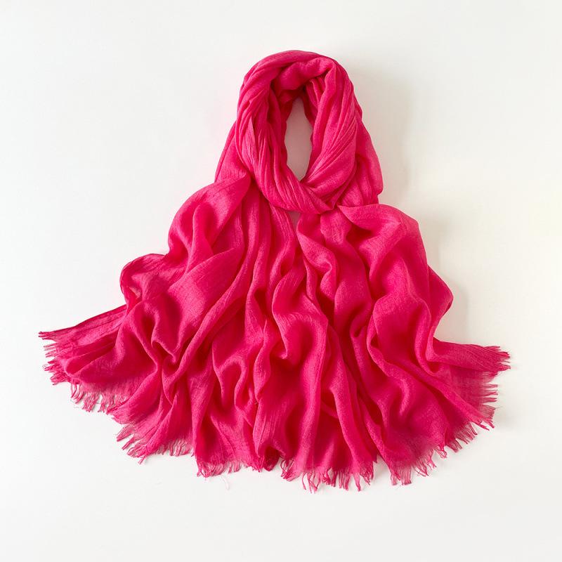 Solid Color Shawl Thin Scarf Big Northwest Ningxia Dunhuang Travel Wear Gauze Cotton And Linen Sand Towel Desert Sunscreen Silk Scarf