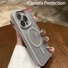 Роскошный прозрачный чехол Magsafe для iPhone 16 15 14 13 12 11 Pro Max Plus X XS XR 13 Mini Магнитный чехол для беспроводной зарядки