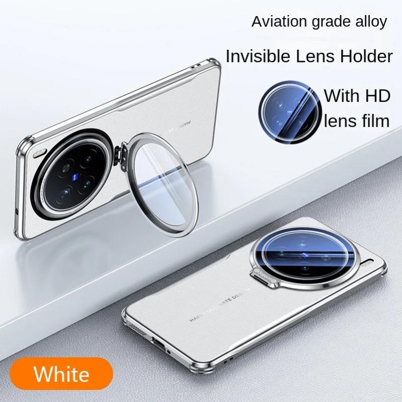 Стеклянный объектив невидимый держатель чехол для VIVO X200 Pro Mini X200Pro X 200 Четыре угла анти-падение простой кожаный чехол для телефона бампер