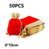 50PCS Red Velvet Drawstring Pocket Christmas Wedding Candy Jewlery Storage Bag Christmas Gift Packaging Storage Bag