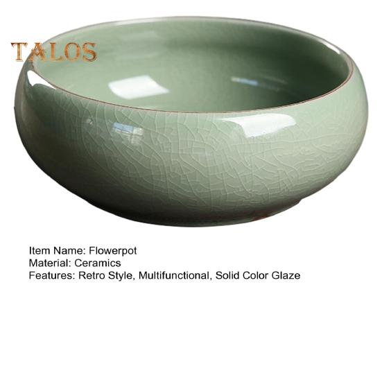 Чаша для лотоса, керамическая ретро-чаша для лотоса, держатель для гидропонных растений, однотонный глазурованный цветочный горшок для водных растений, чаша для нарцисса, лотос