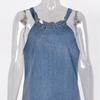 Женская джинсовая майка без рукавов с лямкой на шее, повседневная джинсовая бретелька с круглым вырезом