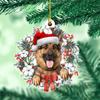 Hanging Cat Dog With Santa Hat Pendant Acrylic Christmas Tree Ornaments  Xmas Gifts