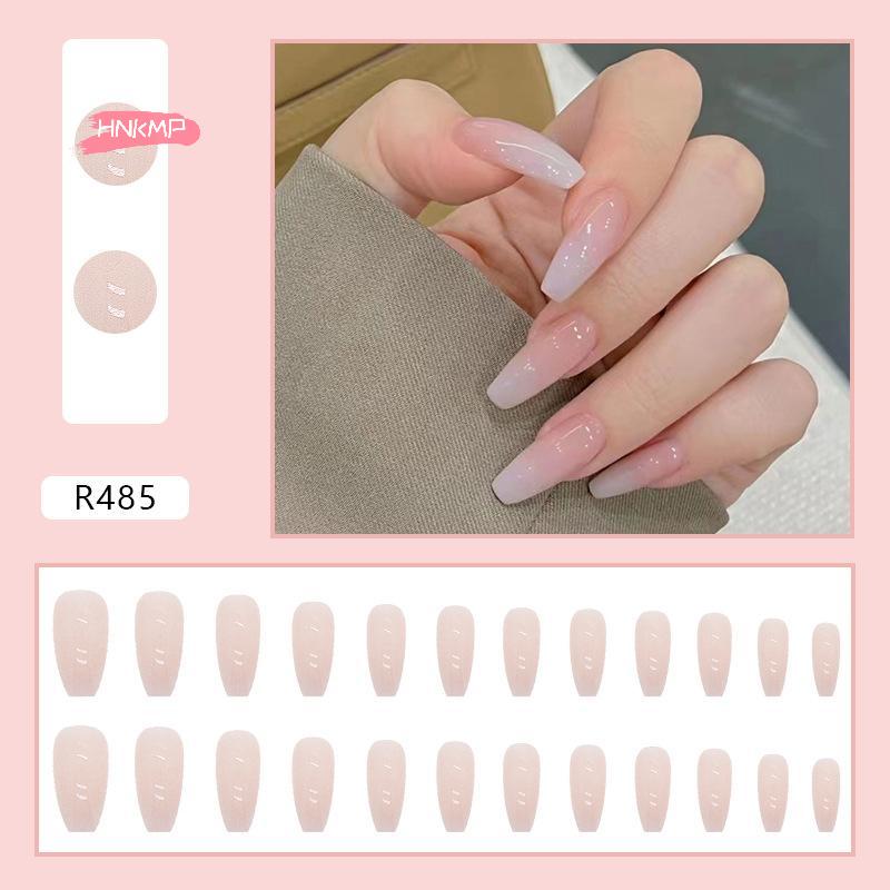 24 шт. Корейский свежий стиль Искусственные накладные ногти Полное покрытие Съемные накладные ногти Освежите свой образ с помощью наклеек для ногтей