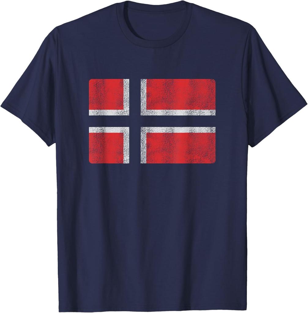 Vintage Norwegian Flag Retro Norway Souvenir Men Women Kids Unisex T-Shirt