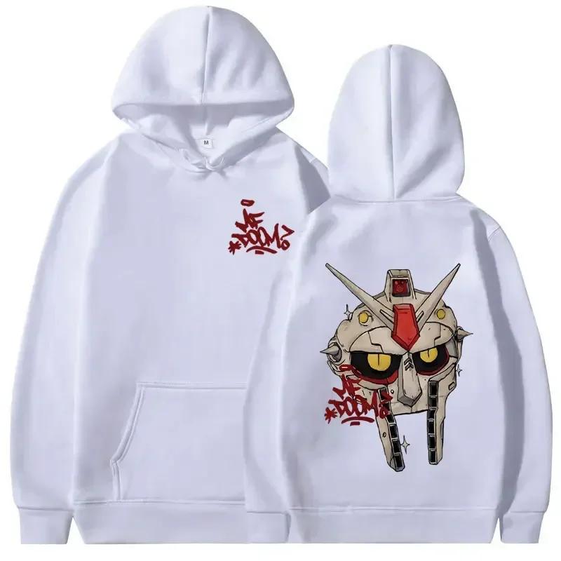 Metal Mask Pattern Men's and Women's Matching Fall/winter Warm Fleece Hoodie with Hip-hop Style