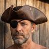 Faux Leather Cosplay Pirate Hat Solid Color Adult Tricorn Hat Casual Western Cowboy Hat  Halloween