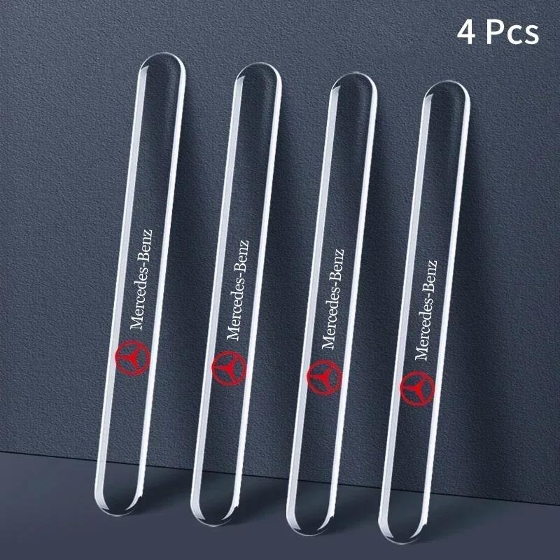DQQ3   4pcs Car Door Edge Transparent Anti Scratch Protection Strips For Mercedes Benz A C E Class GLE GLB GLC W205 W212 W213 X253