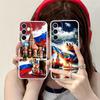 Russia Flag Clear Mobile Phone Case for Samsung Galaxy S25 S24 S23 S22 S21Plus FE Ultra Colorful Cover