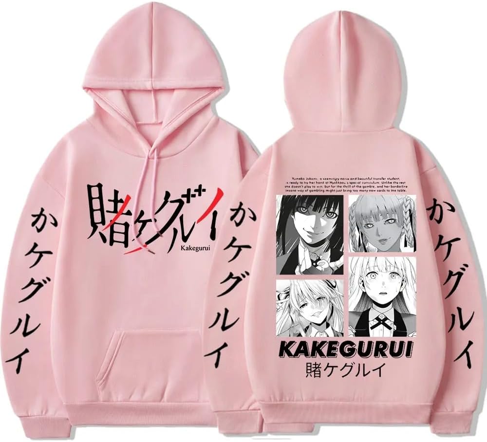 2024 New Anime Kakegurui Hoodies Cosplay Yumeko Jabami Womens Casual Sweatshirts Pocket Loose Clothes Pullover
