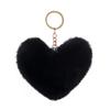 Fluffy Pompom Keychain Heart Plush Hair Ball Keychain Car Pendant Bags Chain Key Women Lov A9C0