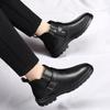 Модные мужские деловые ботинки с боковой молнией, новые зимние ботинки, новые роскошные брендовые мужские мотоциклетные ботинки, высокие универсальные кожаные туфли