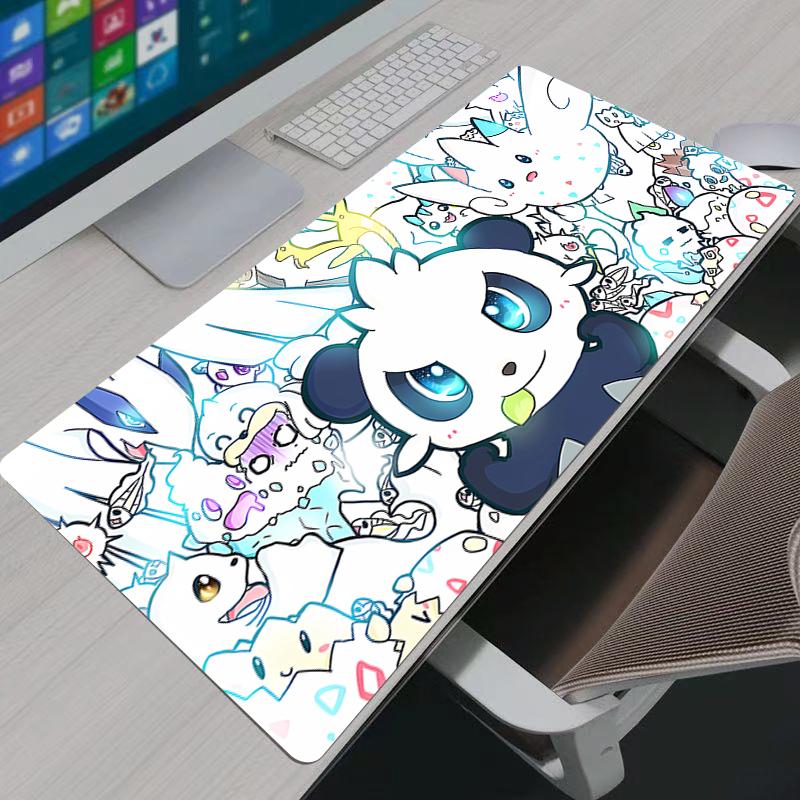 Mouse Pad Large Rubber PC Computer Gaming Pokemon Pikachu anime Accessories Mousepad Desk Mat Locking Edge Gamer Carpet