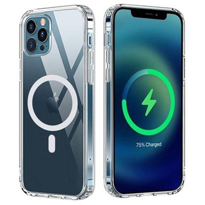 Для iPhone 15 Pro Max Совместимый с MagSafe Прозрачный ТПУ Чехол для телефона Противоударная Задняя крышка