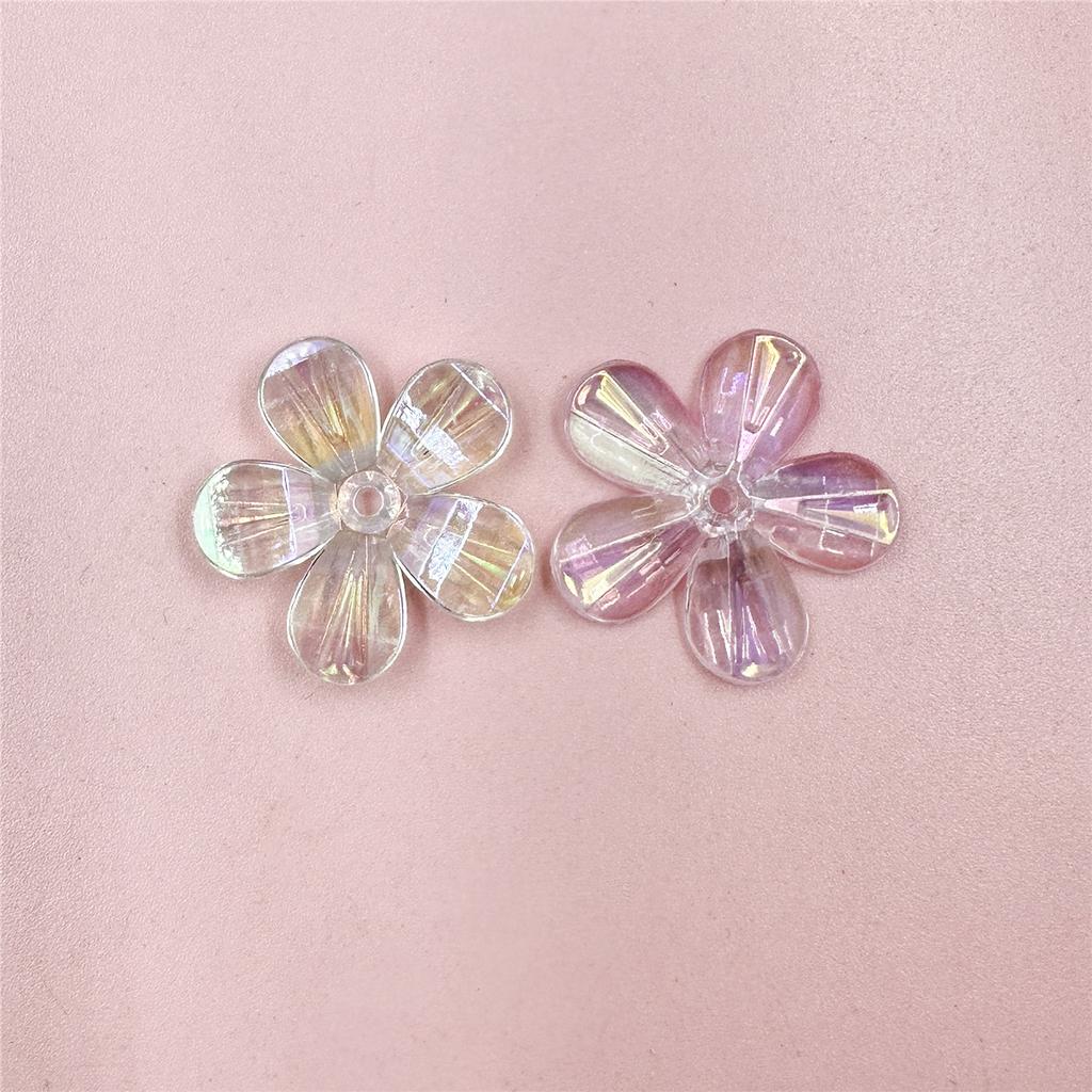 5Pcs for Jewelry Making Handcrafted Acrylic Beading Neclace Bracelet Loose Beads Dazzling Flowers DIY Findings