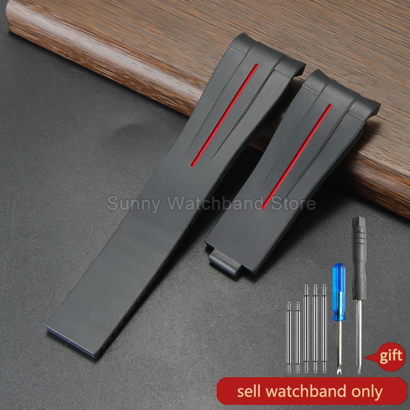 Силиконовый аксессуар для часов 20 мм Черный Стиль для Rolex Daytona Черный Зеленый Submariner Yacht-Master Водонепроницаемый Дышащий Ремешок для часов