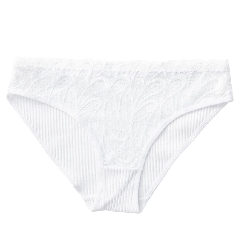 1Pc Red Breathable Triangle Pants Cotton Cotton Crotch Lace Embroidered Pink Low Waist Ladies Underwear Lace White