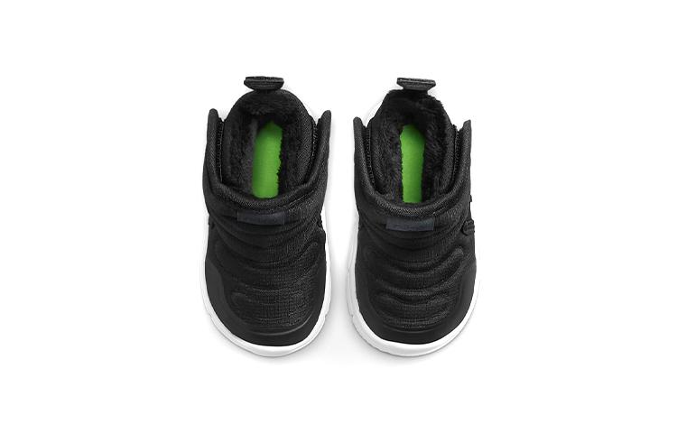 Nike Детские кроссовки для начинающих, удобные, нескользящие, с амортизацией, износостойкие, термо, высокие, черные с серебристым, AV8338-005