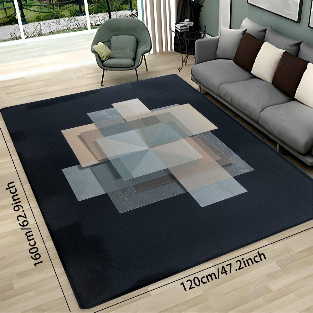 Geometric Layered Design Doormat Washable Non Slip Floor Mat for Entryway Kitchen Bathroom Living Room Modern Home Decor Mat
