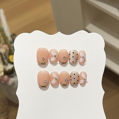 Сплетенные вручную доспехи, маленькие короткие доспехи, волшебное зеркало, расписанные вручную в горошек, французские кремовые балетки