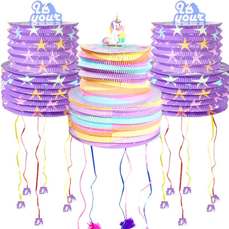 1 шт., пиньята с радужным единорогом на день рождения, милая лошадь, конфетный подарок, игрушка-пината для детей, сувениры на первый день рождения, декор для детского душа