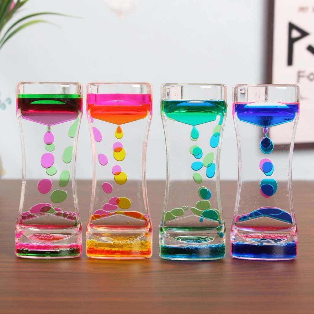 Double Color Sand Hourglasses Colorful Liquid Timer Anxiety Relief Liquid Motion Timer Bubble Timer Oil Hourglass Home Decor