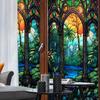 Европейский стиль приватная стеклянная пленка ретро христианская церковь витражная статическая самоклеящаяся оконная пленка домашний офис декор наклейки на окна ПВХ