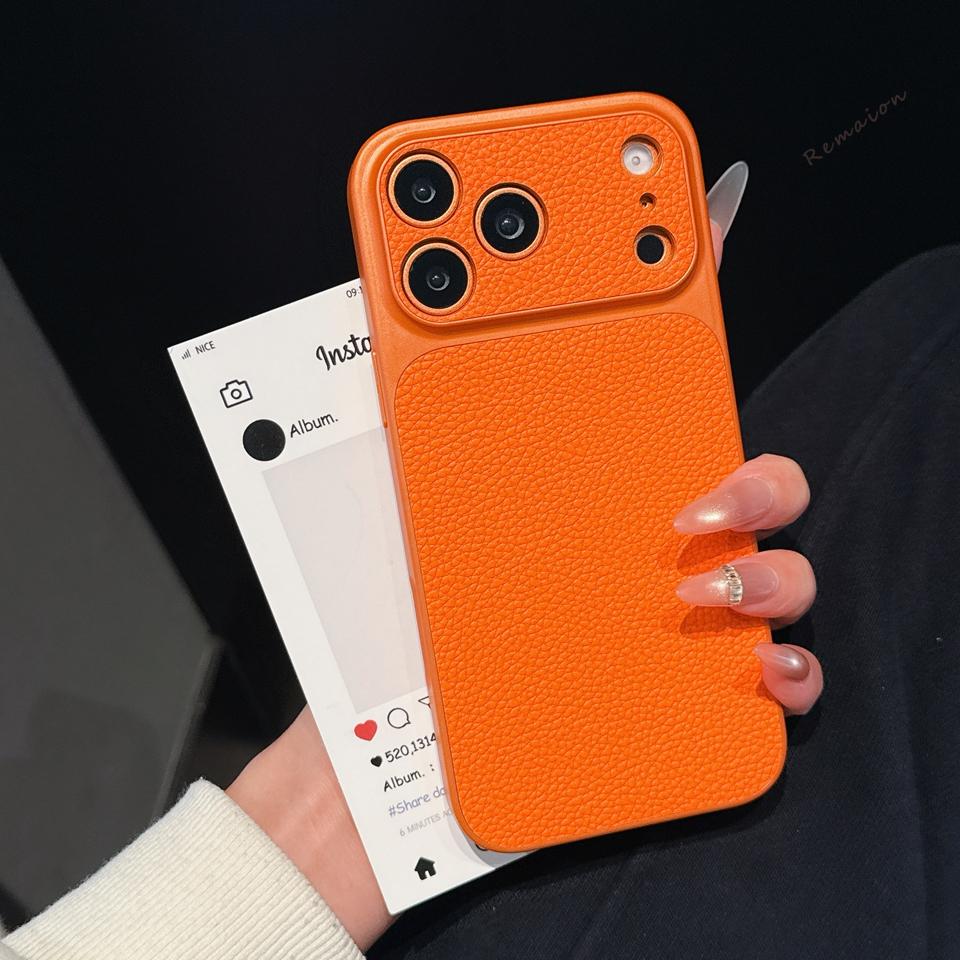 Lychee Retro Leather Phone Case For iPhone 11 12 13 14 15 16 17 Pro Max Air 15 16 14 Plus Shockproof Hard Protector Cover