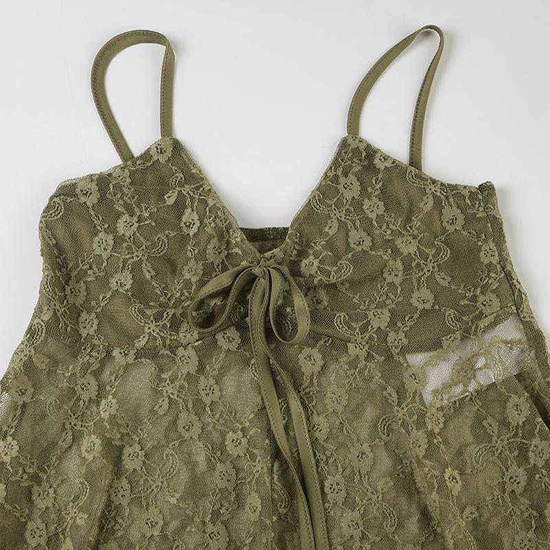 Sexy Sheer Lace Camisole with Irregular Hem and Open Back - Women's Summer Base Layer Tank Top