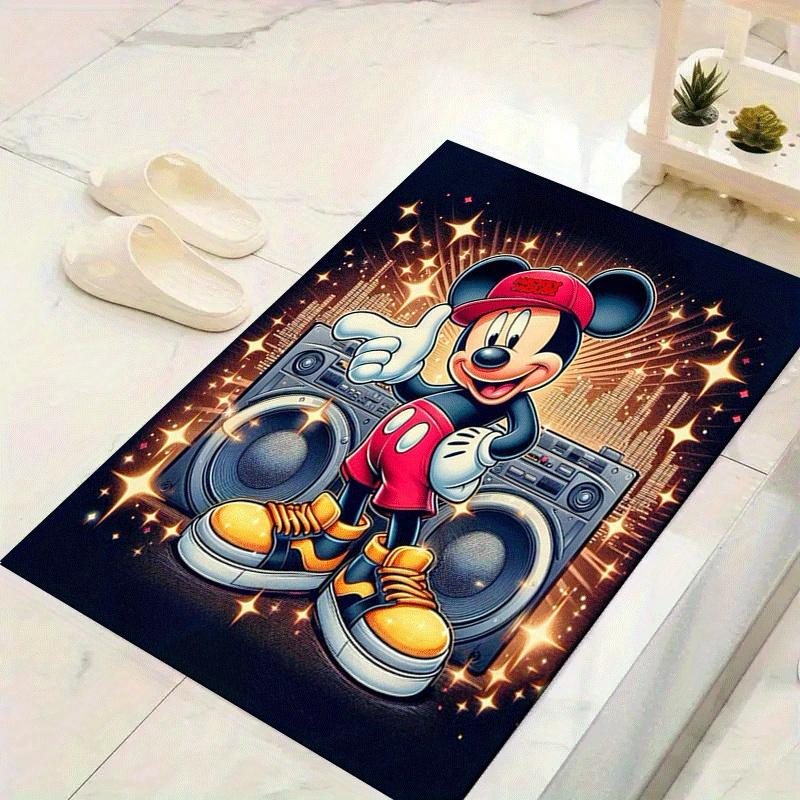 1pc Mickey Pattern Area Rug Soft Flannel Floor Mat for Living Room,Office,Bedroom and Carpet