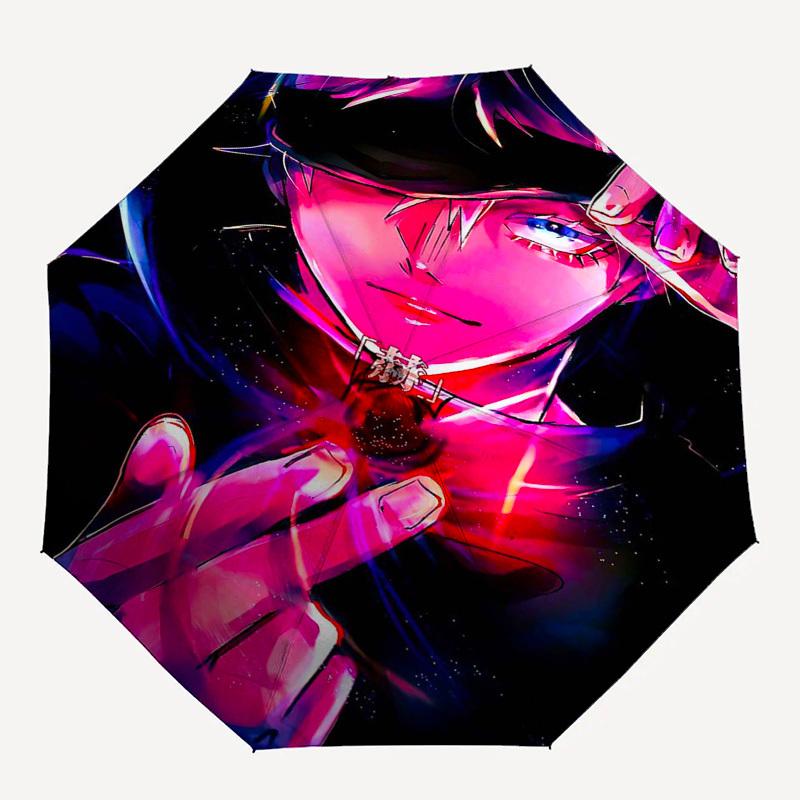 1 шт. Зонт Persona 5 Джокер для улицы - Автоматическое открытие/закрытие, Портативная трехскладная конструкция, Железный каркас с 8 ребрами, Идеальный подарок для фанатов, Путешественников, На каждый день