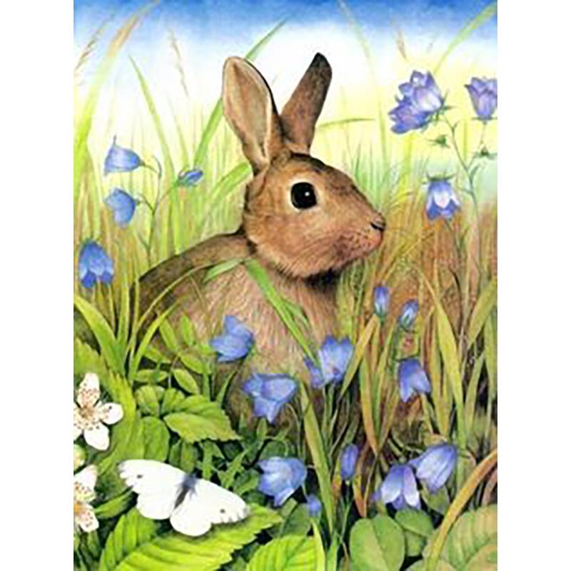 Rabbit DIY 5D Diamond Painting Full Round Drill Animal Diamond Embroidery Cross Stitch Mosaic Kits Wall Art Home Decor Gift