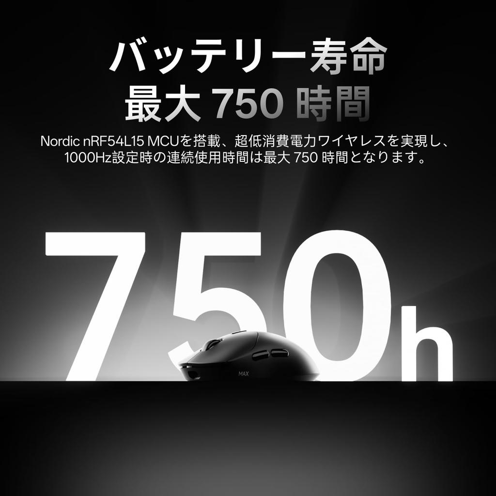 Беспроводная игровая мышь RAPOO VT2: Частота опроса 8K, Ультралегкий (53 г), До 750 часов работы от батареи, MCU Nordic nRF54L15, 100 миллионов кликов Меха