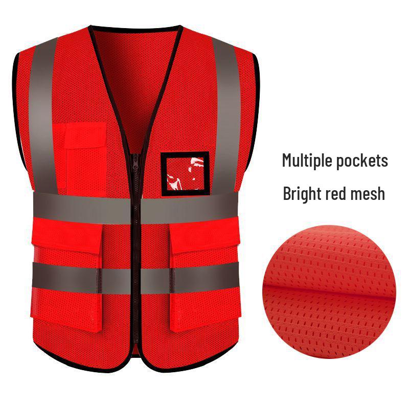 Breathable Reflective Safety Vest for Construction Workers - Custom Logo Available