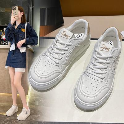 Маленькие белые туфли женские весна-осень 2024 новые модели новые туфли на плоской подошве с низким верхом мягкая подошва повседневная кожаная спортивная обувь прилив