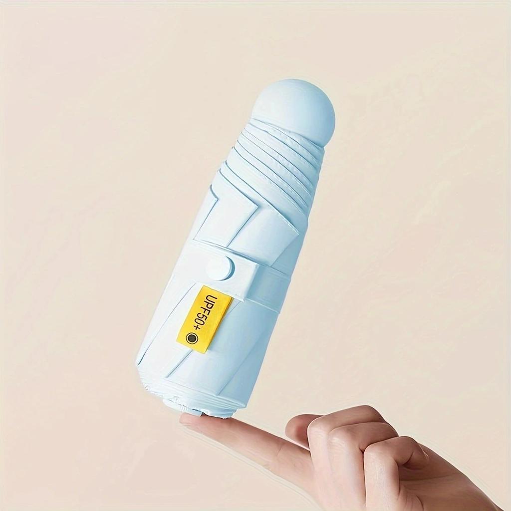 1 шт.-Маленький складной зонт от дождя Мини карманный Девочки Устойчивый к УФ-лучам Водонепроницаемый Портативный Дорожный Женский Зонт