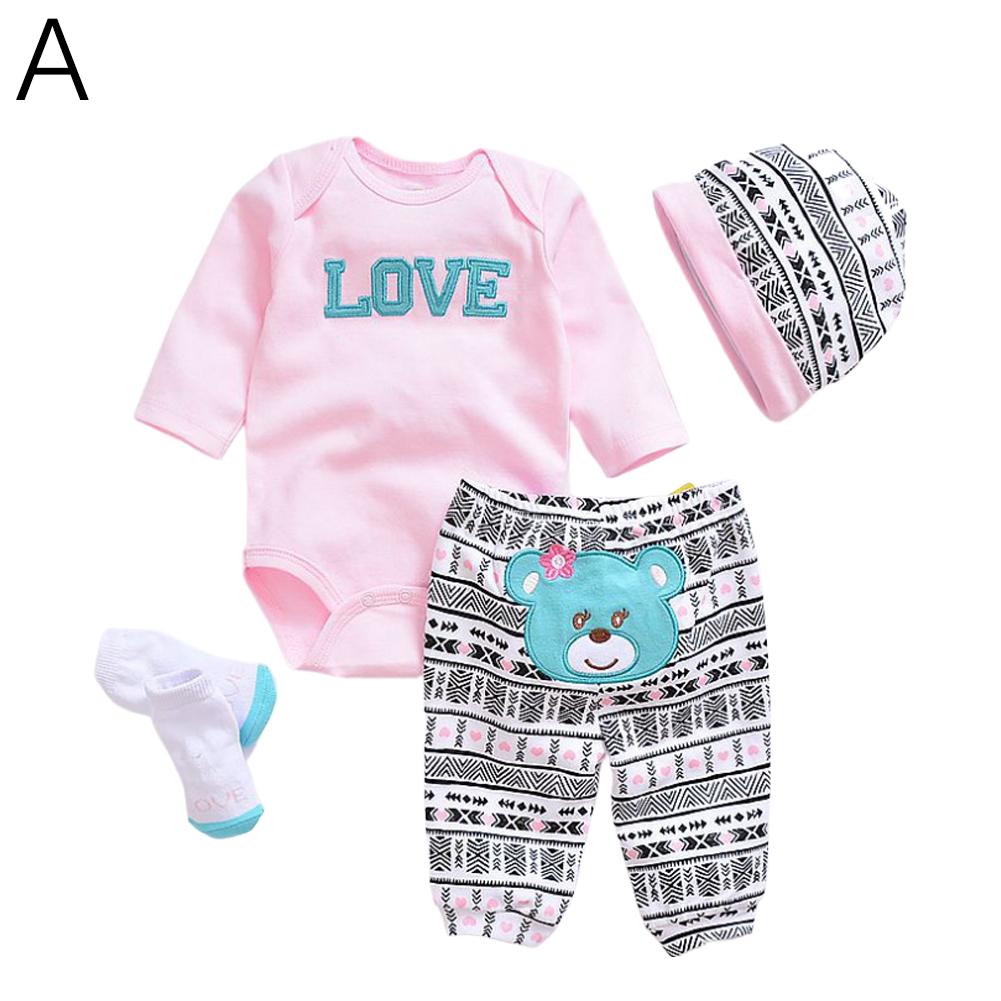 Reborn Girl Baby Doll Outfits Accessories Set Fits 50-55 Cloth Reborn Girl Dolls Clothes Pink C Y7A0