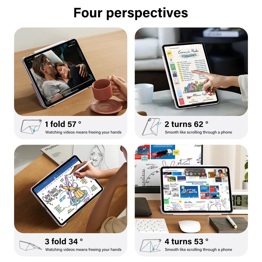 Магнитный чехол-книжка K-Fold для iPad 11-го 10-го Pro 11 13 12.9 дюймов для iPad 10.2 Air 7 11 13 M3 Air4/5 Mini 6 7 A17Pro Обложка