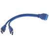 Кабель-адаптер 2 порта USB 3.0 Type A (папа) на 20-контактный разъем (папа)